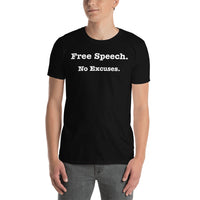 Free Speech. No Excuses. Unisex T-Shirt (black/blue/dark grey)