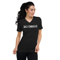 Anti-Communist Unisex V-Neck T-Shirt (black)