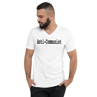 Anti-Communist Unisex V-Neck T-Shirt (white)